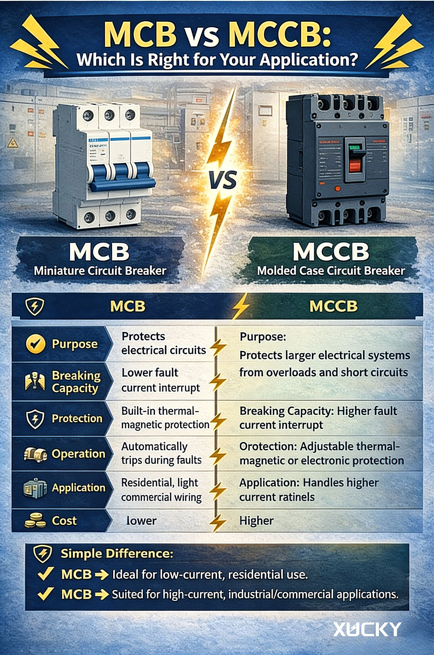 MCB versus MCCB: welke is geschikt voor uw toepassing?
