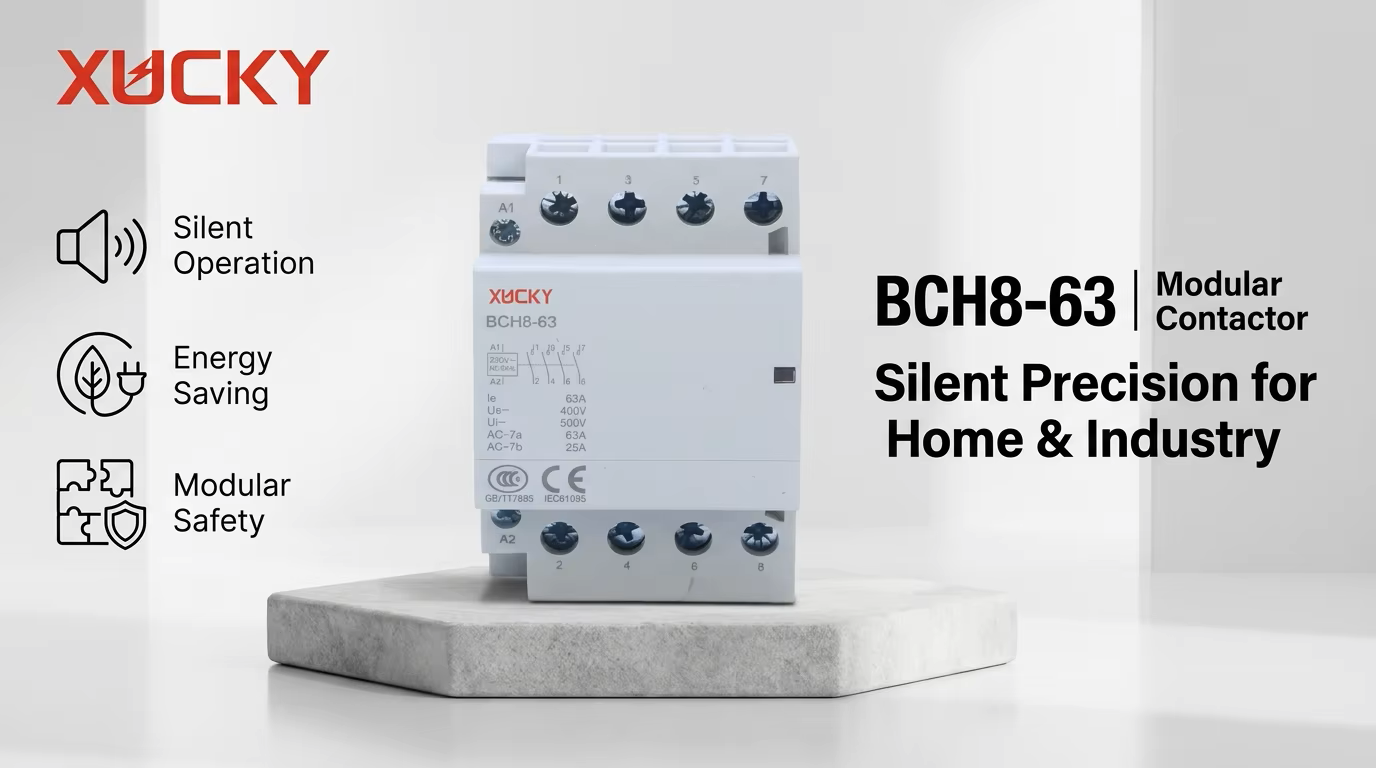 XUCKY introduceert de nieuwe modulaire contactors uit de BCH8-63-serie voor slimme infrastructuur